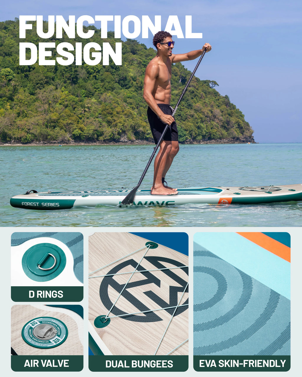 AquaVibe™ HIWAVE – Paddle Gonflable Premium Extra Large 11’ 🌊