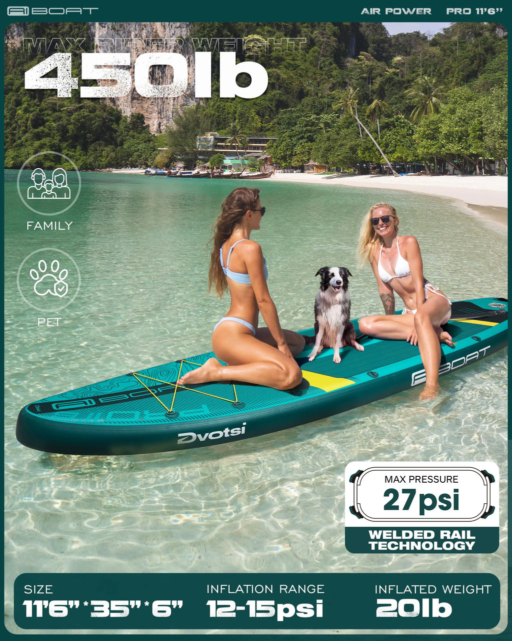 AquaVibe™ Explorer 11’6 – Paddle Gonflable Premium