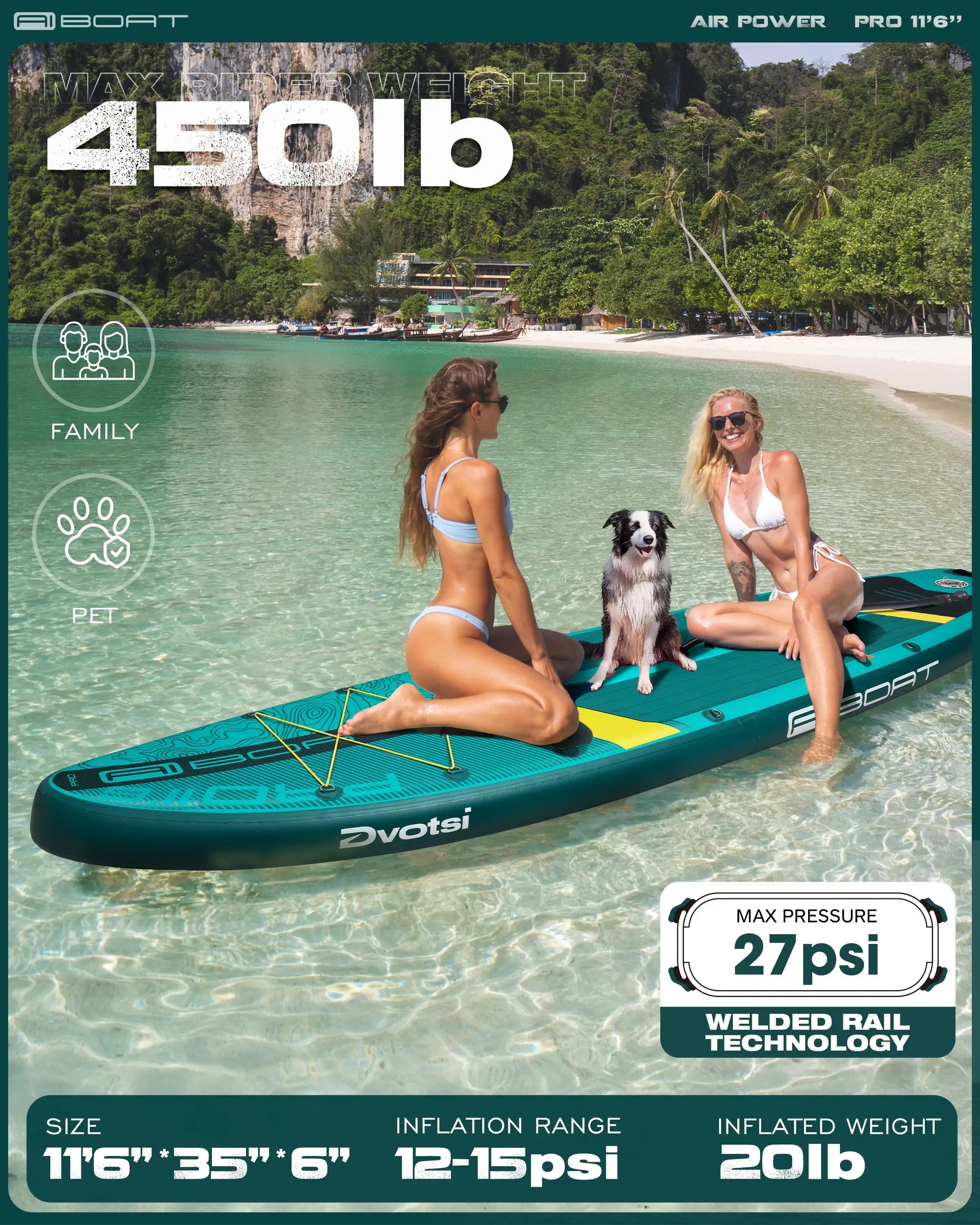 AquaVibe™ Explorer 11’6 – Paddle Gonflable Premium