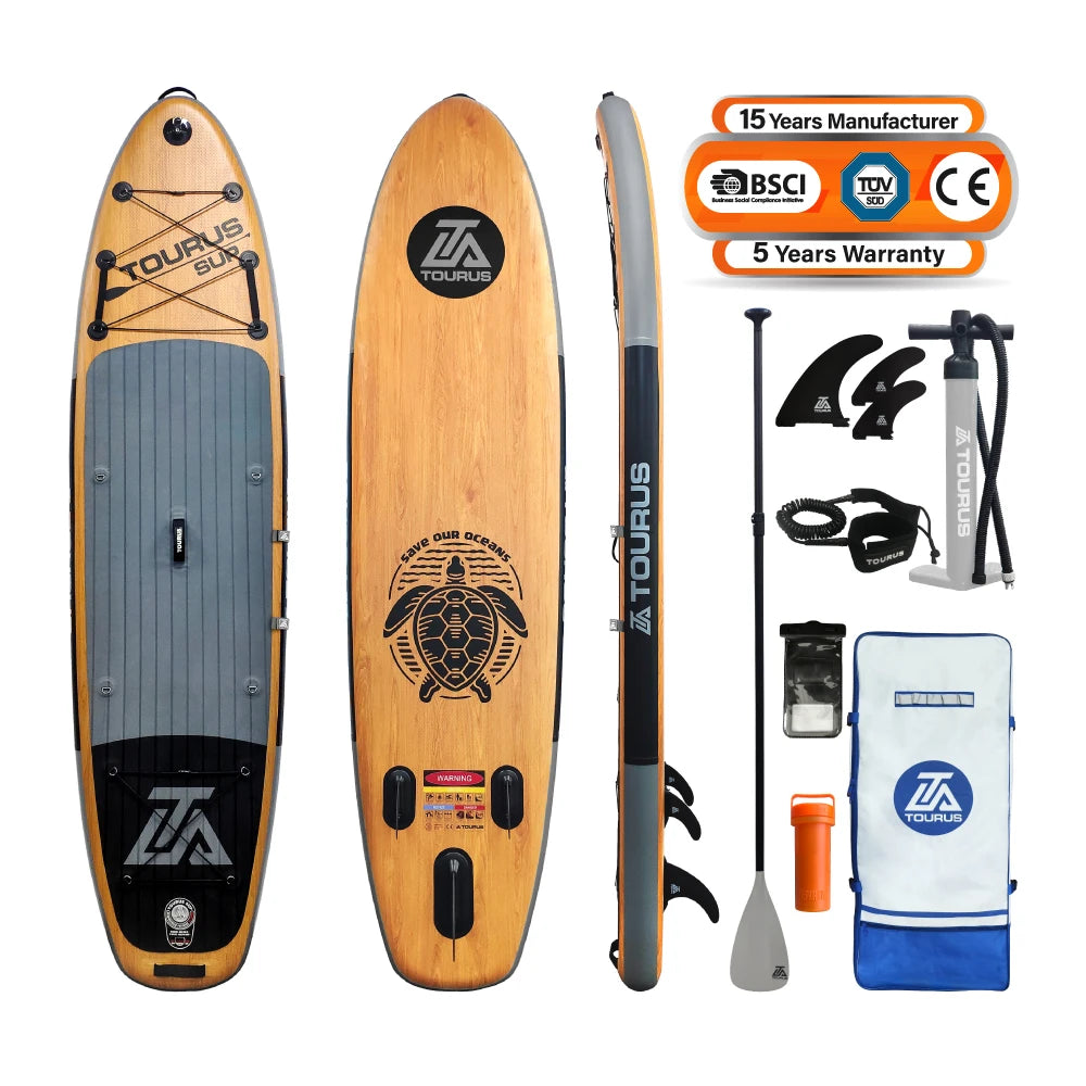 AquaVibe™ Taurus Wood – Paddle Gonflable Premium Style Bois 11’