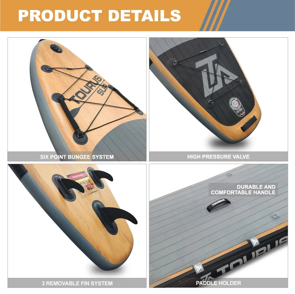 AquaVibe™ Taurus Wood – Paddle Gonflable Premium Style Bois 11’