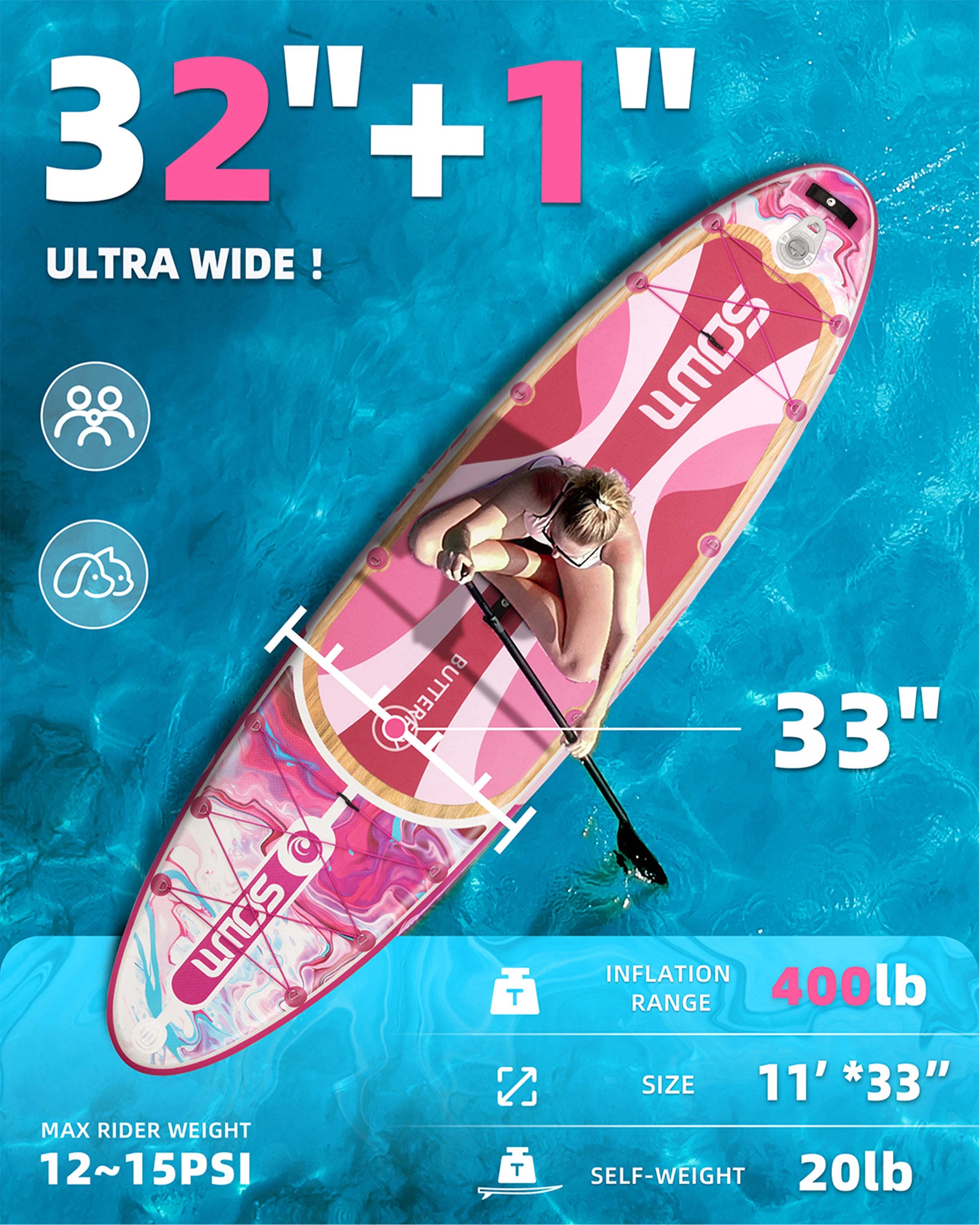 AquaVibe™ Butterfly Edition – Pack Complet Paddle Premium 🌸