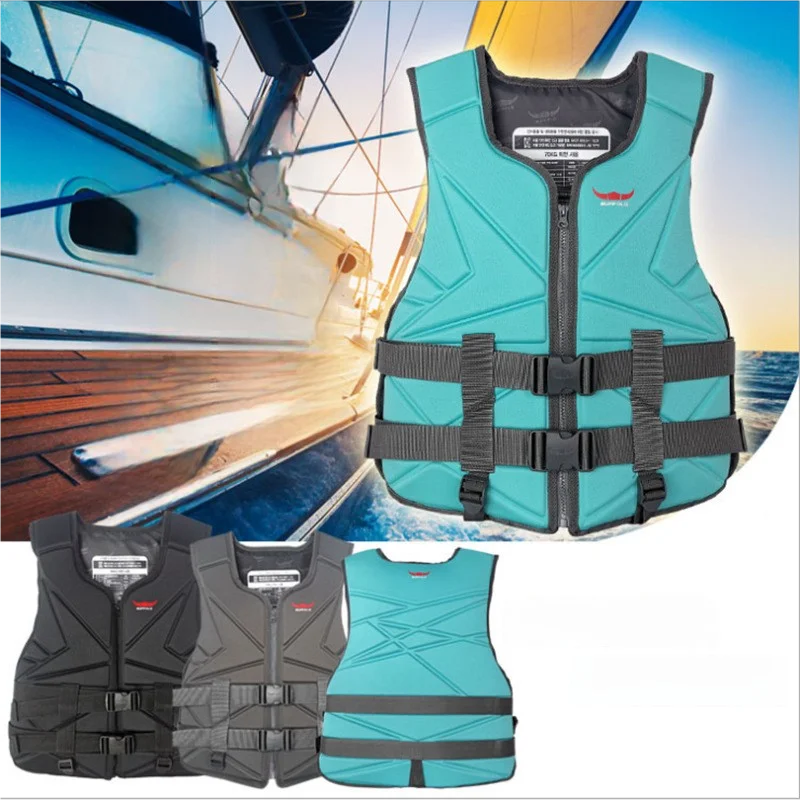 JIURAN Adult Life Jacket Vest Neoprene 25-85KG Buoyancy EPE Foam for Surfing Swimming Water Sports