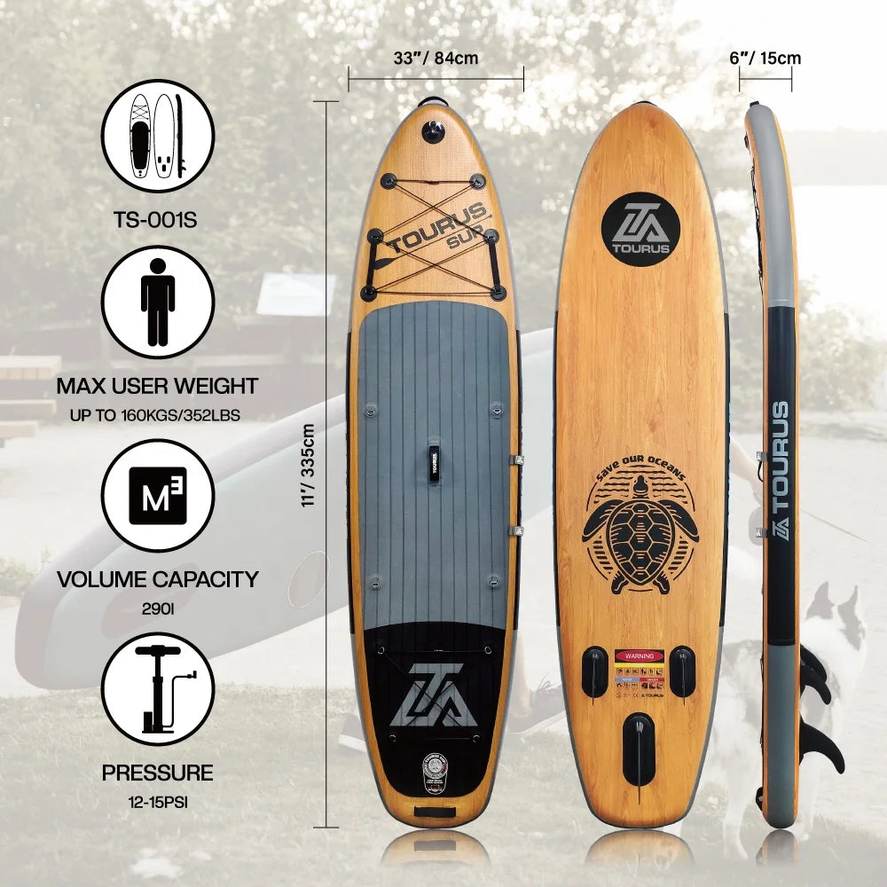 AquaVibe™ Taurus Wood – Paddle Gonflable Premium Style Bois 11’