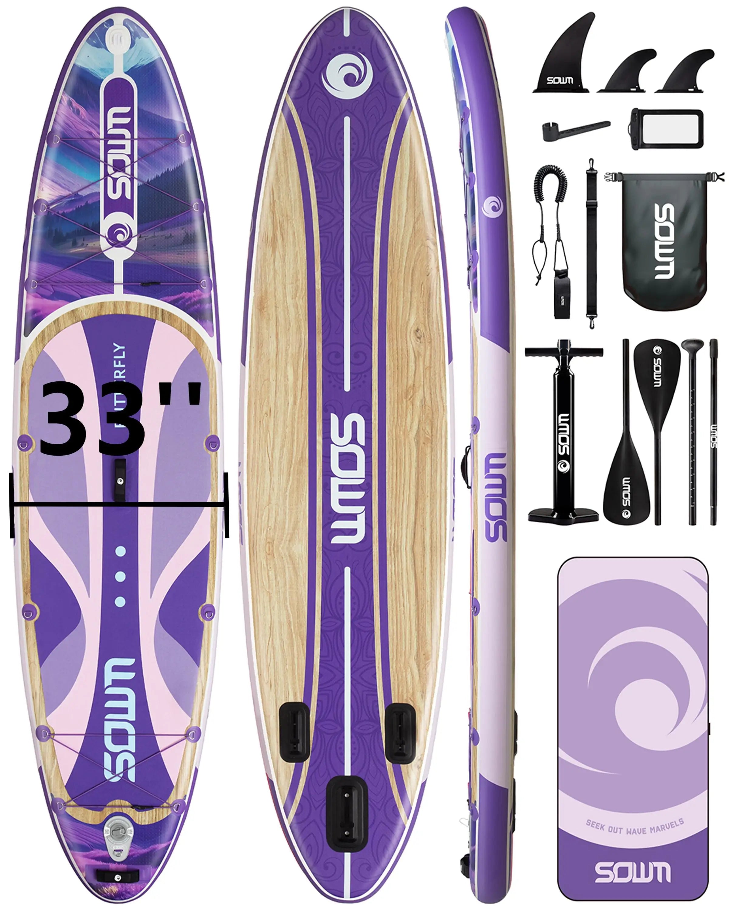 Paddle Gonflable AquaVibe™ Purple Edition – Ultra Stable