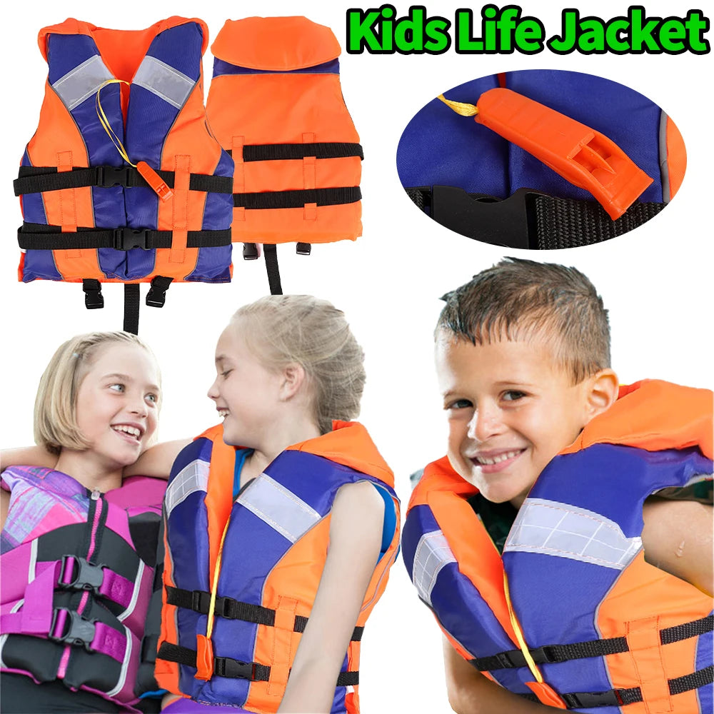 Kids Life Vest Toddlers Swim Jacket Wear-resistant Children Life Swimsuit  with Whistle Swimming Aid Buoyancy Floatation Jackets